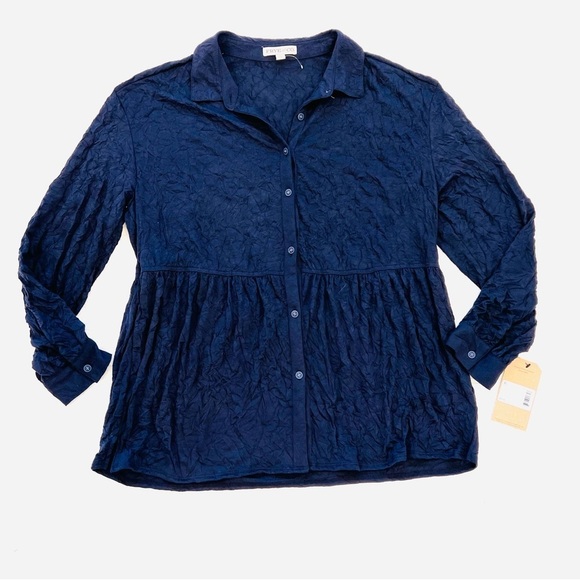 Frye & Co. Tunic Style Monica Crinkle Blouse NWT - Picture 1 of 4